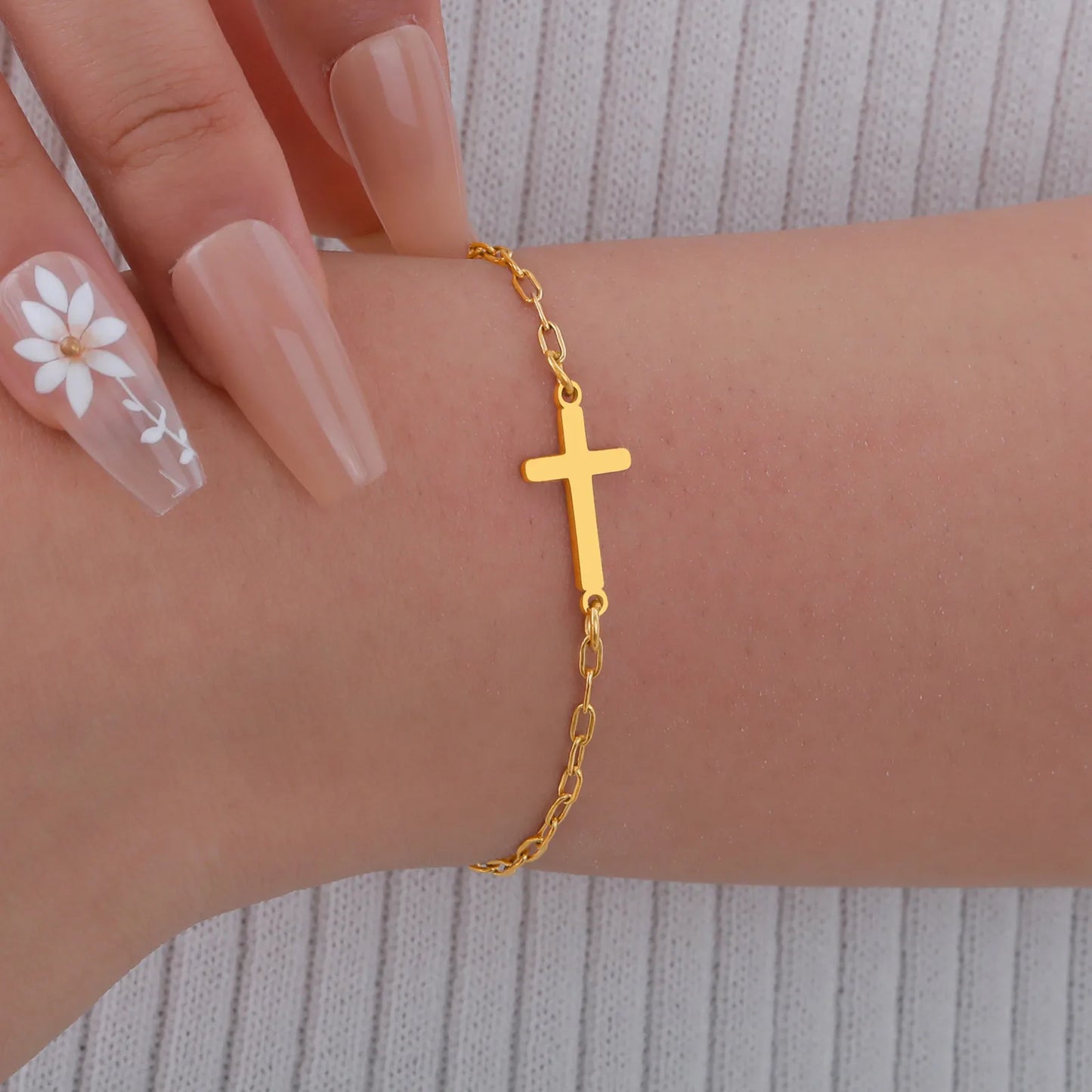 Stainless Steel Cross Bracelet