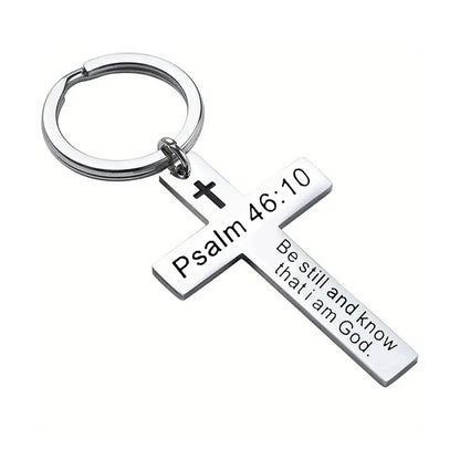 Bible Verse Cross Keychain