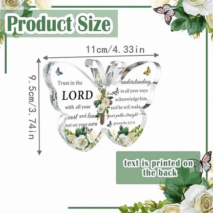 Christian Acrylic Bible Gift – Butterfly Faith Inspiration Decor