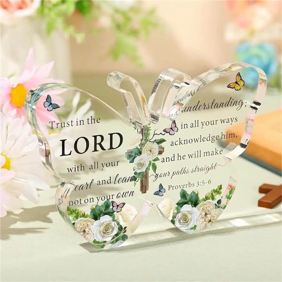 Christian Acrylic Bible Gift – Butterfly Faith Inspiration Decor
