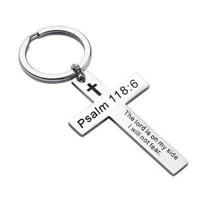 Bible Verse Cross Keychain